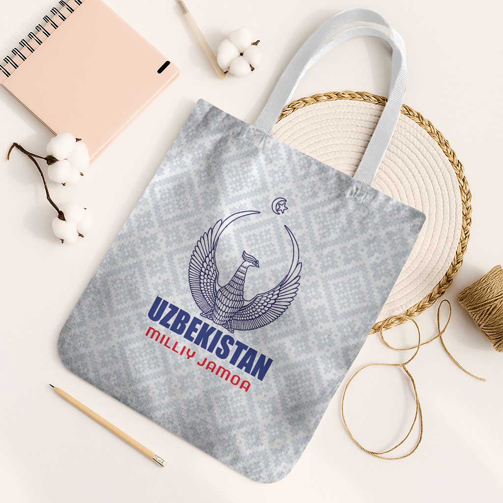 Football Uzbekistan Tote Bag Milliy Jamoa White Version - Wonder Print Shop