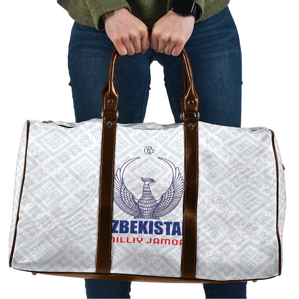 Football Uzbekistan Travel Bag Milliy Jamoa White Version - Wonder Print Shop