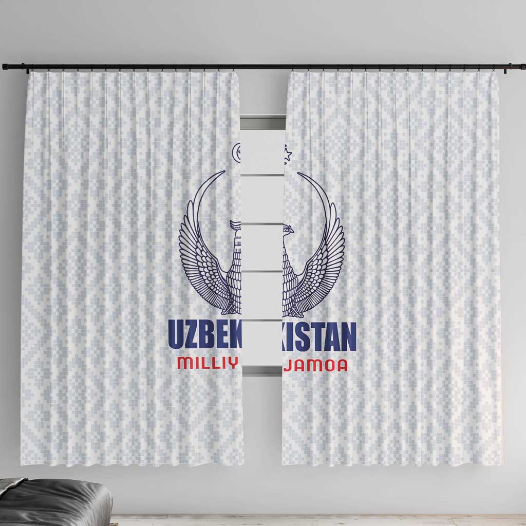 Football Uzbekistan Window Curtain Milliy Jamoa White Version - Wonder Print Shop