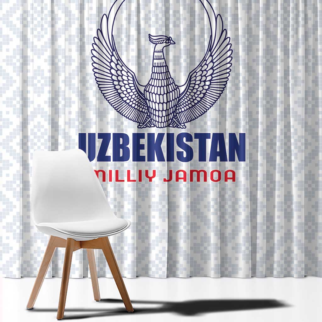 Football Uzbekistan Window Curtain Milliy Jamoa White Version - Wonder Print Shop