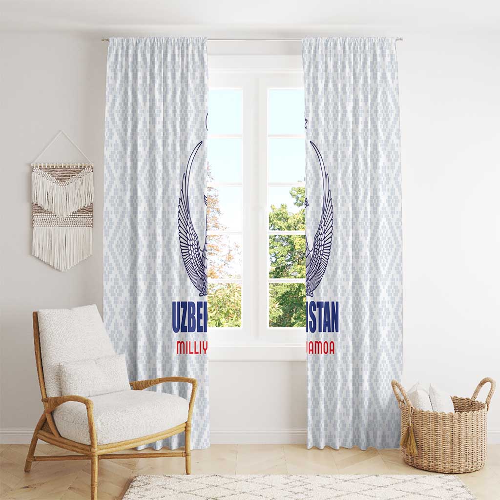 Football Uzbekistan Window Curtain Milliy Jamoa White Version - Wonder Print Shop