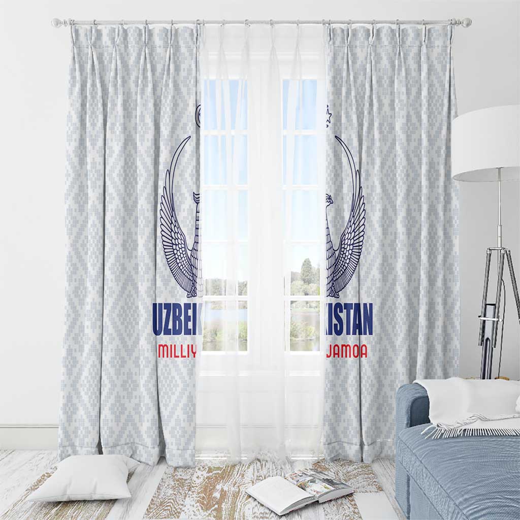 Football Uzbekistan Window Curtain Milliy Jamoa White Version - Wonder Print Shop