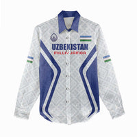Custom Football Uzbekistan Women Casual Shirt Milliy Jamoa White Version - Wonder Print Shop