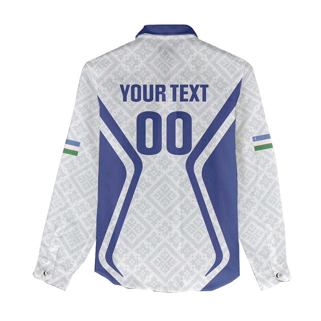 Custom Football Uzbekistan Women Casual Shirt Milliy Jamoa White Version - Wonder Print Shop