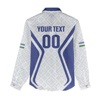 Custom Football Uzbekistan Women Casual Shirt Milliy Jamoa White Version - Wonder Print Shop