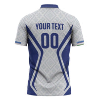 Custom Football Uzbekistan Zipper Polo Shirt Milliy Jamoa White Version - Wonder Print Shop