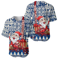 Pennsylvania Christmas Baseball Jersey Santa Claus With Gift Box Xmas Pattern - Wonder Print Shop