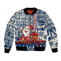 Pennsylvania Christmas Bomber Jacket Santa Claus With Gift Box Xmas Pattern - Wonder Print Shop