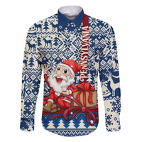 Pennsylvania Christmas Family Matching Puletasi Dress and Hawaiian Shirt Santa Claus With Gift Box Xmas Pattern - Wonder Print Shop