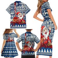 Pennsylvania Christmas Family Matching Short Sleeve Bodycon Dress and Hawaiian Shirt Santa Claus With Gift Box Xmas Pattern - Wonder Print Shop