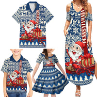 Pennsylvania Christmas Family Matching Summer Maxi Dress and Hawaiian Shirt Santa Claus With Gift Box Xmas Pattern - Wonder Print Shop