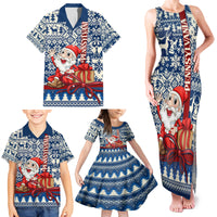 Pennsylvania Christmas Family Matching Tank Maxi Dress and Hawaiian Shirt Santa Claus With Gift Box Xmas Pattern - Wonder Print Shop