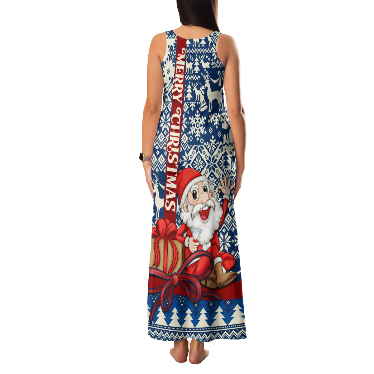 Pennsylvania Christmas Family Matching Tank Maxi Dress and Hawaiian Shirt Santa Claus With Gift Box Xmas Pattern - Wonder Print Shop