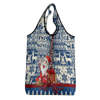 Pennsylvania Christmas Grocery Bag Santa Claus With Gift Box Xmas Pattern