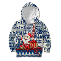 Pennsylvania Christmas Kid Hoodie Santa Claus With Gift Box Xmas Pattern - Wonder Print Shop