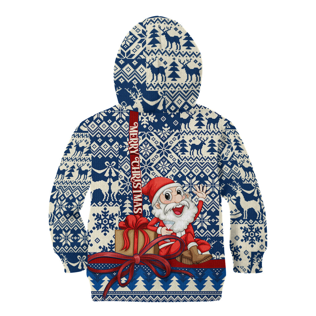 Pennsylvania Christmas Kid Hoodie Santa Claus With Gift Box Xmas Pattern - Wonder Print Shop