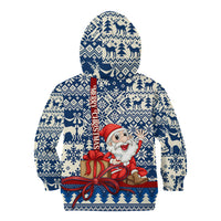 Pennsylvania Christmas Kid Hoodie Santa Claus With Gift Box Xmas Pattern - Wonder Print Shop