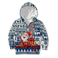 Pennsylvania Christmas Kid Hoodie Santa Claus With Gift Box Xmas Pattern - Wonder Print Shop
