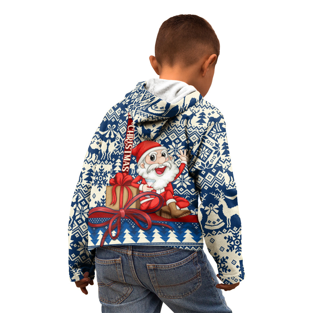 Pennsylvania Christmas Kid Hoodie Santa Claus With Gift Box Xmas Pattern - Wonder Print Shop