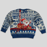 Pennsylvania Christmas Kid Ugly Christmas Sweater Santa Claus With Gift Box Xmas Pattern - Wonder Print Shop