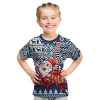 Pennsylvania Christmas Kid T Shirt Santa Claus With Gift Box Xmas Pattern - Wonder Print Shop