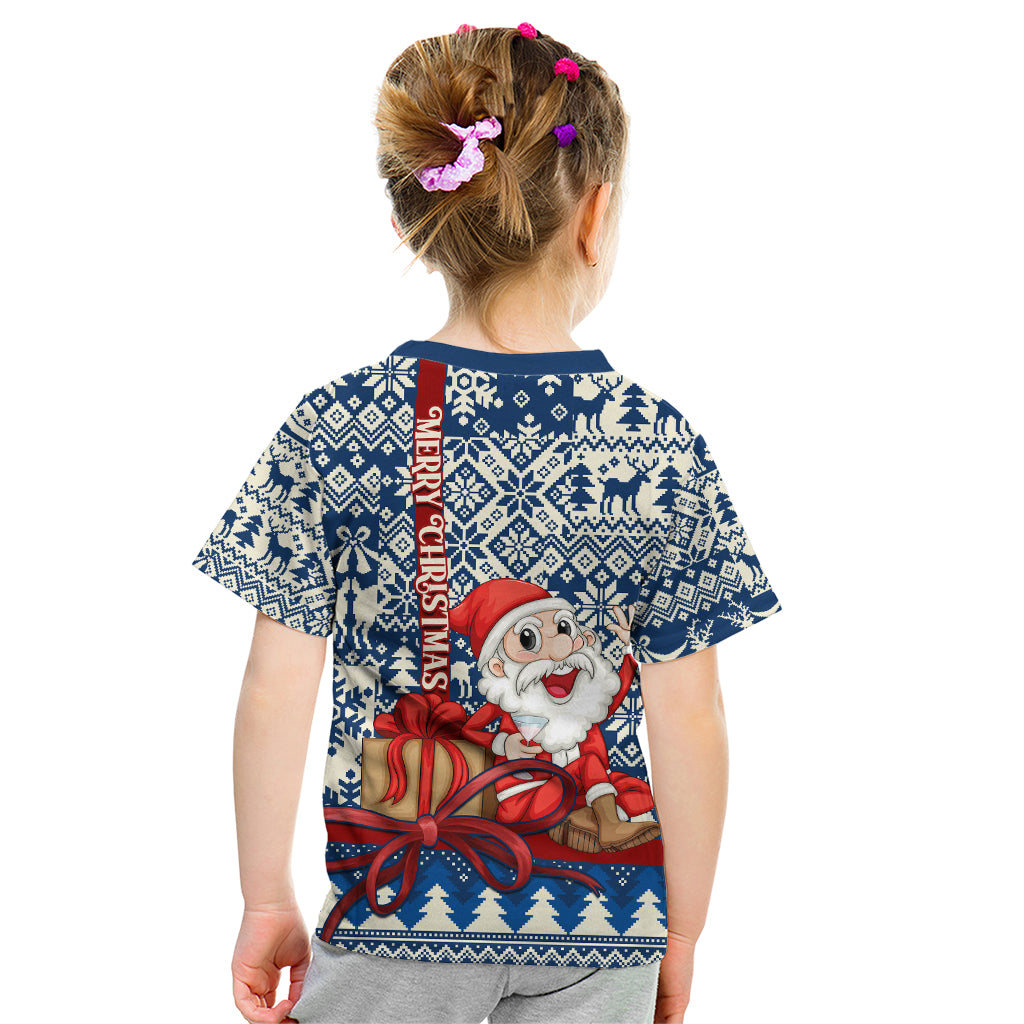 Pennsylvania Christmas Kid T Shirt Santa Claus With Gift Box Xmas Pattern - Wonder Print Shop