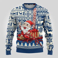 Pennsylvania Christmas Ugly Christmas Sweater Santa Claus With Gift Box Xmas Pattern - Wonder Print Shop