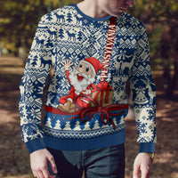 Pennsylvania Christmas Ugly Christmas Sweater Santa Claus With Gift Box Xmas Pattern - Wonder Print Shop