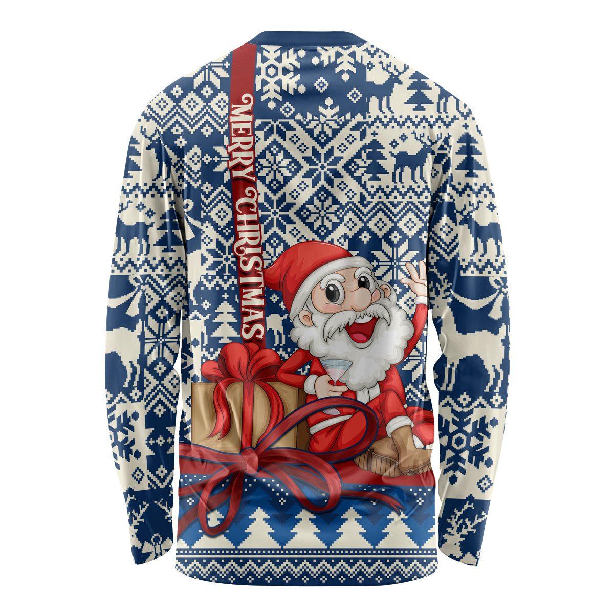 Pennsylvania Christmas Long Sleeve Shirt Santa Claus With Gift Box Xmas Pattern - Wonder Print Shop