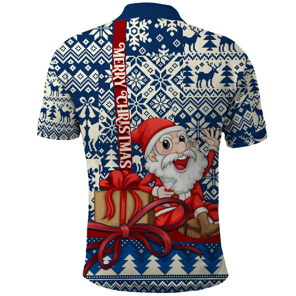 Pennsylvania Christmas Polo Shirt Santa Claus With Gift Box Xmas Pattern - Wonder Print Shop