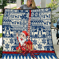Pennsylvania Christmas Quilt Santa Claus With Gift Box Xmas Pattern - Wonder Print Shop
