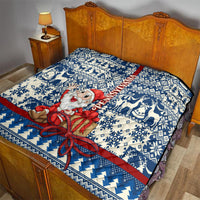 Pennsylvania Christmas Quilt Santa Claus With Gift Box Xmas Pattern - Wonder Print Shop