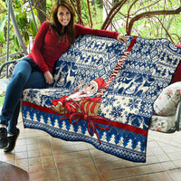 Pennsylvania Christmas Quilt Santa Claus With Gift Box Xmas Pattern - Wonder Print Shop