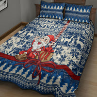 Pennsylvania Christmas Quilt Bed Set Santa Claus With Gift Box Xmas Pattern - Wonder Print Shop