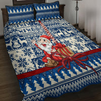 Pennsylvania Christmas Quilt Bed Set Santa Claus With Gift Box Xmas Pattern - Wonder Print Shop