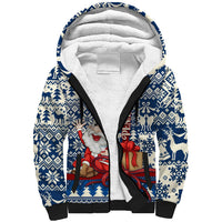 Pennsylvania Christmas Sherpa Hoodie Santa Claus With Gift Box Xmas Pattern - Wonder Print Shop