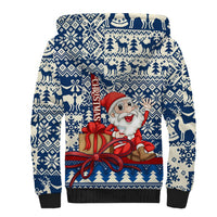 Pennsylvania Christmas Sherpa Hoodie Santa Claus With Gift Box Xmas Pattern - Wonder Print Shop