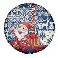 Pennsylvania Christmas Spare Tire Cover Santa Claus With Gift Box Xmas Pattern - Wonder Print Shop