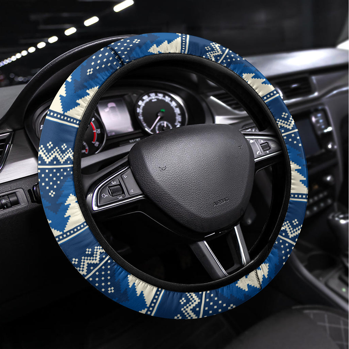 Pennsylvania Christmas Steering Wheel Cover Santa Claus With Gift Box Xmas Pattern - Wonder Print Shop