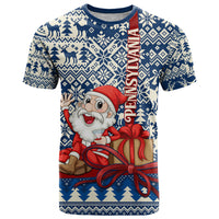 Pennsylvania Christmas T Shirt Santa Claus With Gift Box Xmas Pattern - Wonder Print Shop