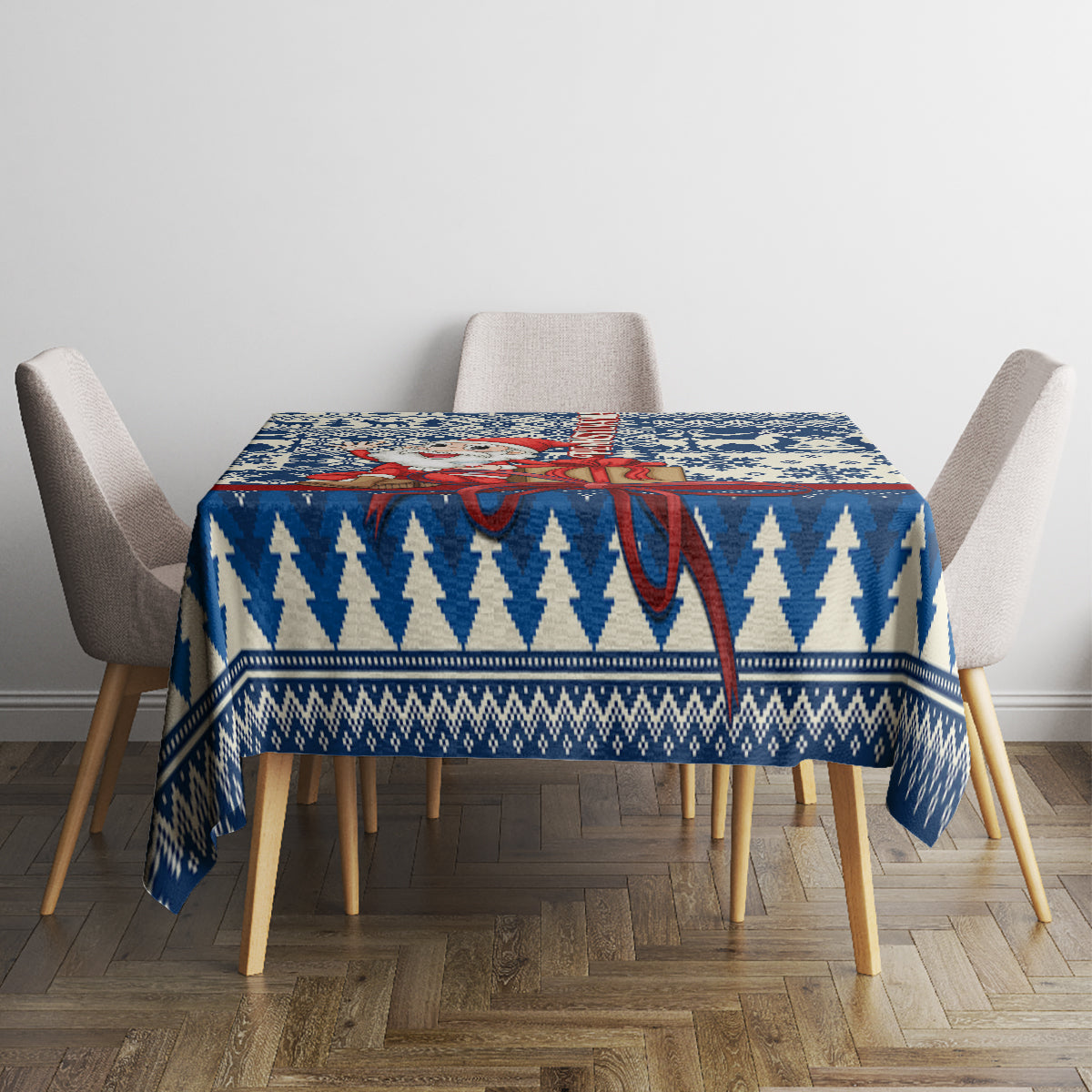 Pennsylvania Christmas Tablecloth Santa Claus With Gift Box Xmas Pattern - Wonder Print Shop