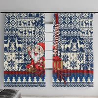 Pennsylvania Christmas Window Curtain Santa Claus With Gift Box Xmas Pattern - Wonder Print Shop