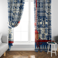 Pennsylvania Christmas Window Curtain Santa Claus With Gift Box Xmas Pattern - Wonder Print Shop