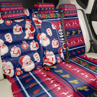 Custom Ohio Christmas Back Car Seat Cover Santa Claus Pattern Unique Style - Wonder Print Shop