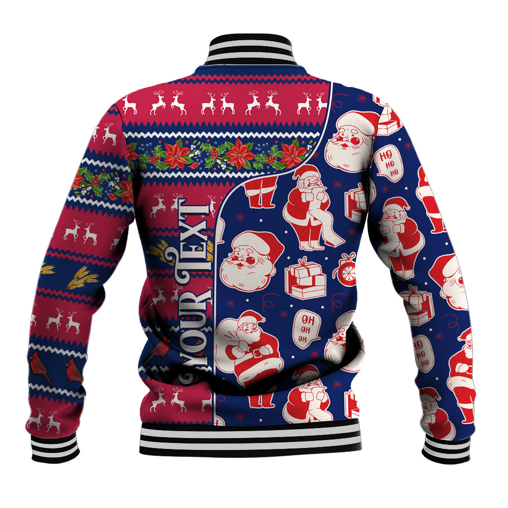 Custom Ohio Christmas Baseball Jacket Santa Claus Pattern Unique Style - Wonder Print Shop