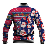 Custom Ohio Christmas Baseball Jacket Santa Claus Pattern Unique Style - Wonder Print Shop