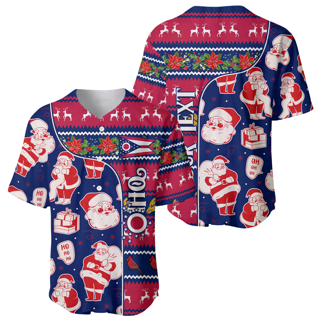 Custom Ohio Christmas Baseball Jersey Santa Claus Pattern Unique Style - Wonder Print Shop