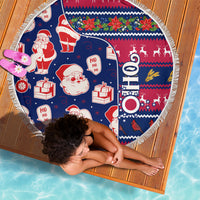 Custom Ohio Christmas Beach Blanket Santa Claus Pattern Unique Style - Wonder Print Shop