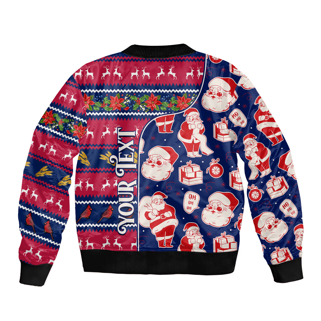 Custom Ohio Christmas Bomber Jacket Santa Claus Pattern Unique Style - Wonder Print Shop