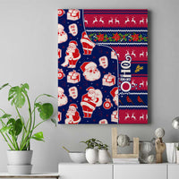 Custom Ohio Christmas Canvas Wall Art Santa Claus Pattern Unique Style - Wonder Print Shop